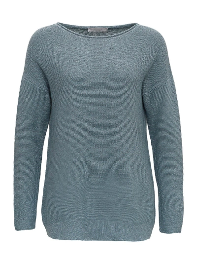 Shop Fabiana Filippi Boat Neck Sweater In Light Blue