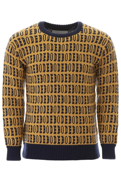 Shop Bode Logo Pullover In Yellow