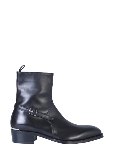 Shop Alexander Mcqueen Boot With Side Zip In Black