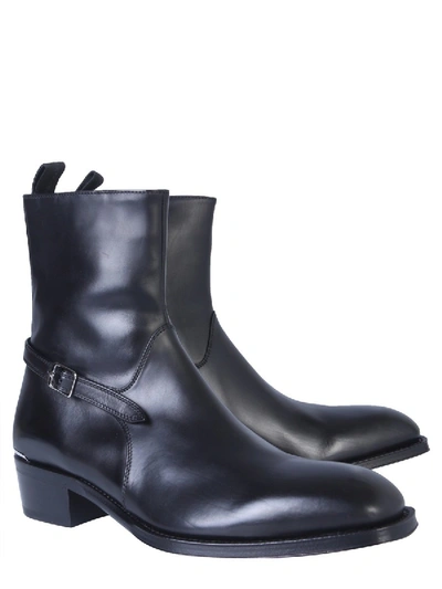Shop Alexander Mcqueen Boot With Side Zip In Black