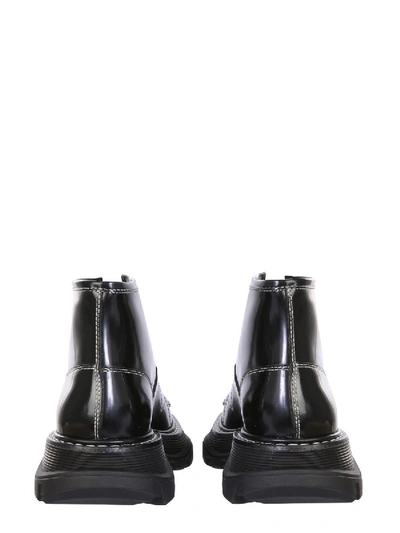 Shop Alexander Mcqueen Boots With Laces And Tread Sole In Black