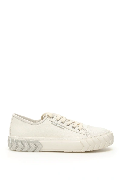 Shop Both Low Tyres Sneakers In White Glitter Silver