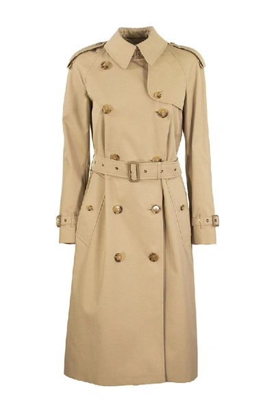 Shop Burberry Bridstow Archive Scarf Print-lined Trench Coat In Honey