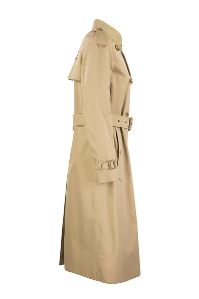 Shop Burberry Bridstow Archive Scarf Print-lined Trench Coat In Honey