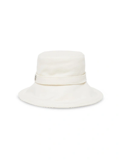 Alberta Ferretti Bucket Hat With Logoed In White