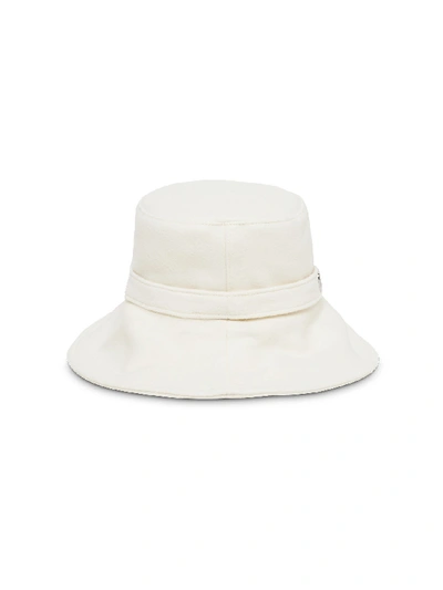 Alberta Ferretti Bucket Hat With Logoed In White