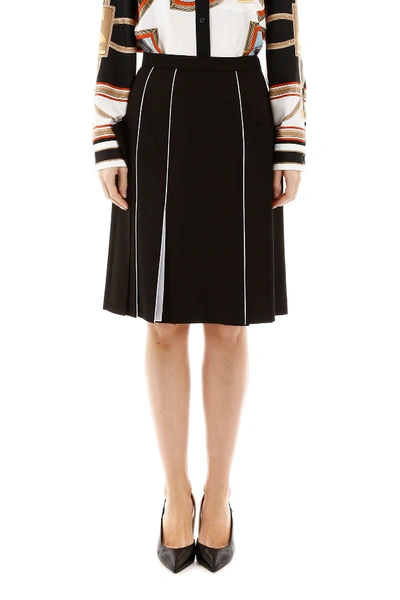 Shop Burberry Bicolor Skirt In Black