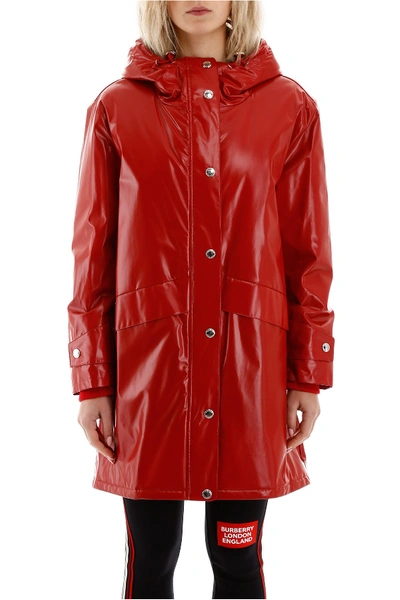 Shop Burberry Cramond Parka In Bright Red