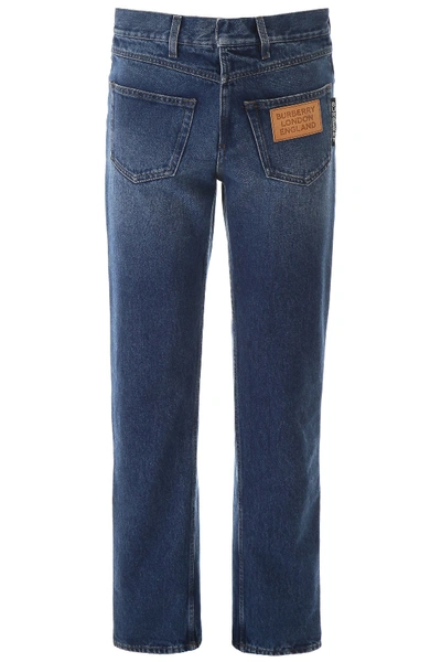 Shop Burberry Five Pocket Jeans In Indigo Blue