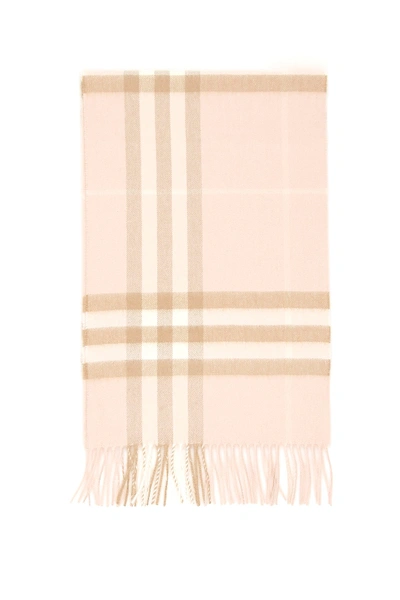 Shop Burberry Giant Check Scarf In Pale Blush