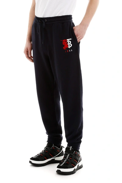 Shop Burberry Marshall Jogger Pants In Navy