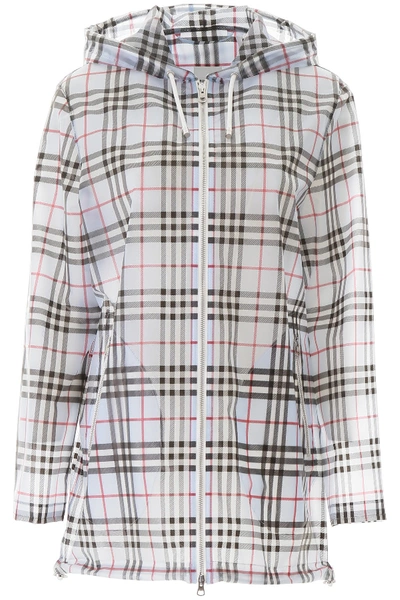 Burberry Check Print Pvc Jacket In Pale Blue Ip Check | ModeSens