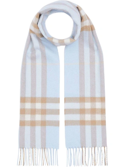 Shop Burberry Scarfs In Azzurro