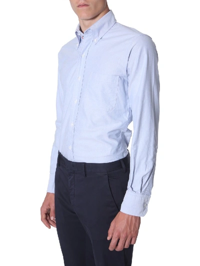 Shop Thom Browne Button Down Shirt In Baby Blue