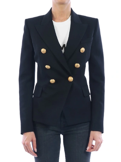 Shop Balmain Buttons Blazer Black