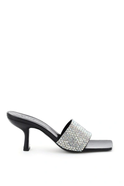 Shop By Far Dylan Crystal Mules In Black