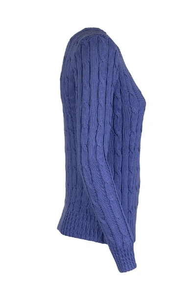 Shop Ralph Lauren Cable-knit Cotton Jumper In Bar Harbour Blue