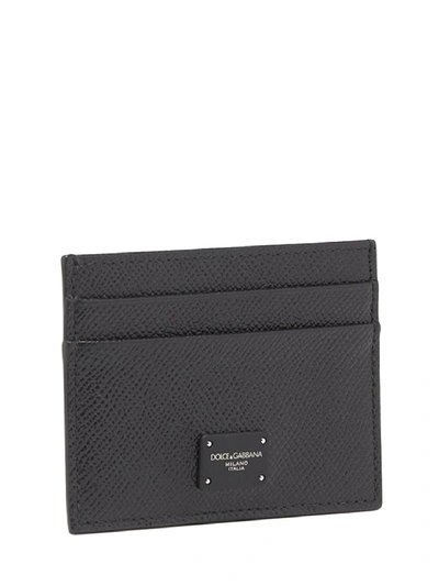 Shop Dolce & Gabbana Calf Credit Card Holder In Black