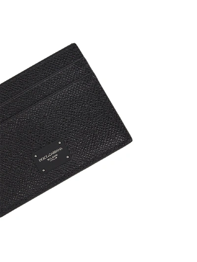 Shop Dolce & Gabbana Calf Credit Card Holder In Black