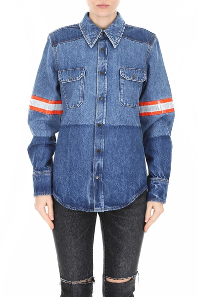 Shop Calvin Klein 205w39nyc Denim Shirt In Blue