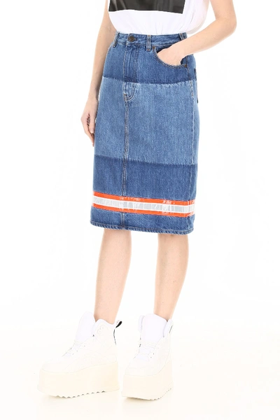 Shop Calvin Klein 205w39nyc Denim Skirt In Blue