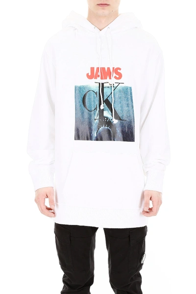 Shop Calvin Klein 205w39nyc Jaws Hoodie In White