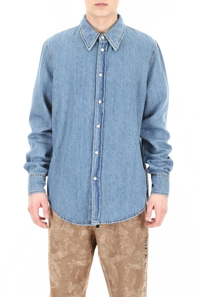 Shop Calvin Klein 205w39nyc Jaws Denim Shirt In Blue