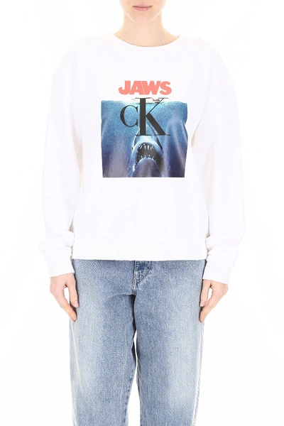 Shop Calvin Klein 205w39nyc Jaws Sweatshirt In White