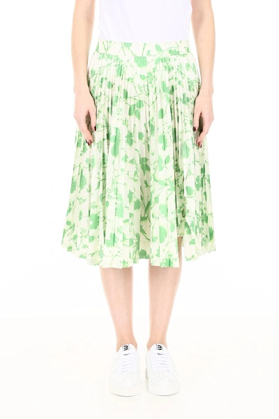 Shop Calvin Klein 205w39nyc Printed Midi Skirt In Acid Green