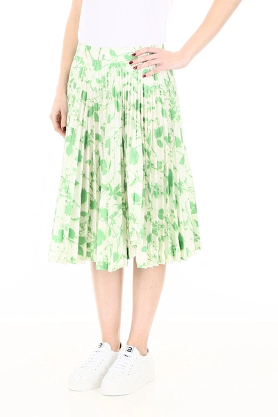 Shop Calvin Klein 205w39nyc Printed Midi Skirt In Acid Green