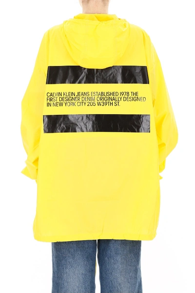Shop Calvin Klein Established 1978 Logo Windbreaker In Yellow
