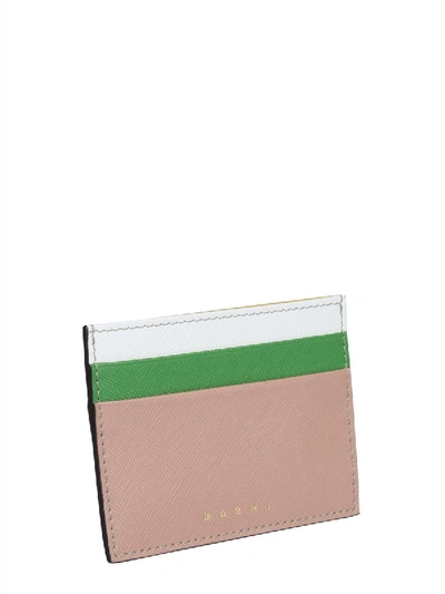 Shop Marni Card Holder With Logo In Pink