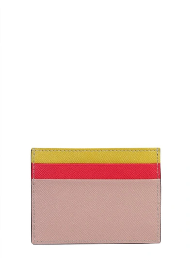 Shop Marni Card Holder With Logo In Pink
