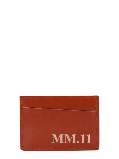 Shop Maison Margiela Card Holder With Logo In Brown
