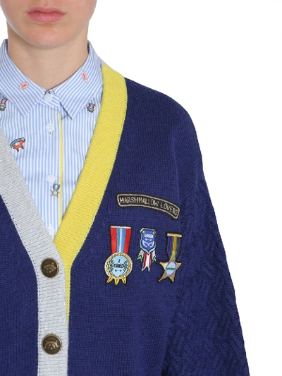 Shop Mira Mikati Cardigan With Scout Patch In Blue