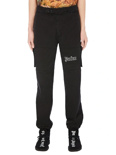 Shop Palm Angels Cargo Pants Black