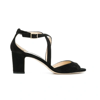 Shop Jimmy Choo Carrie Women's Black Leather Sandals In Rosa