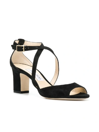 Shop Jimmy Choo Carrie Women's Black Leather Sandals In Rosa