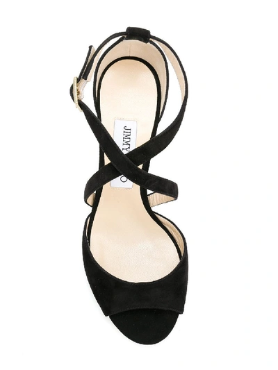 Shop Jimmy Choo Carrie Women's Black Leather Sandals In Rosa