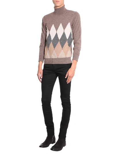 Shop Ballantyne Cashmere Sweater In Multicolour