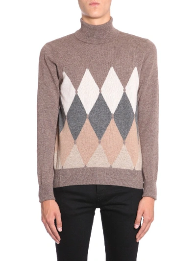 Shop Ballantyne Cashmere Sweater In Multicolour