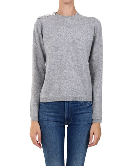 Shop Ganni Cashmere Sweater Gray In Grey