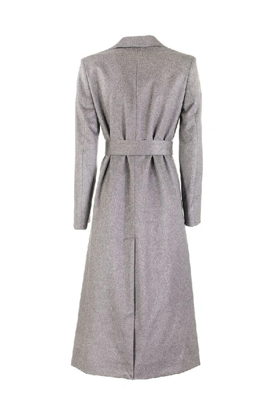 Shop Agnona Cashmere Wrap Coat In Grey