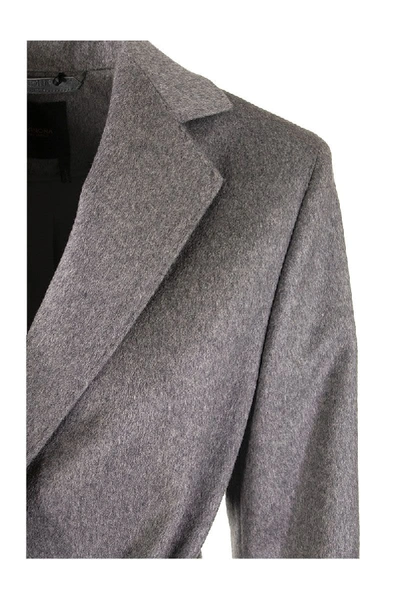 Shop Agnona Cashmere Wrap Coat In Grey