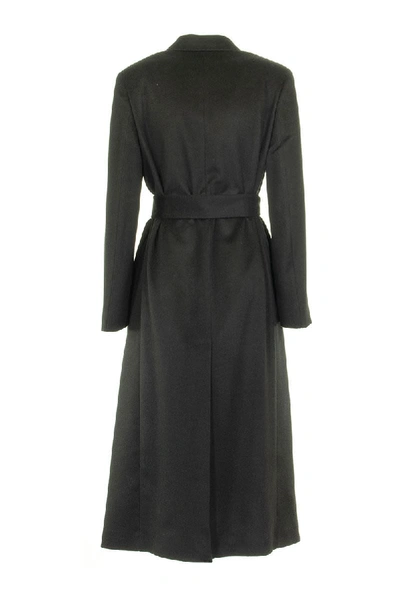 Shop Agnona Cashmere Wrap Coat, Black