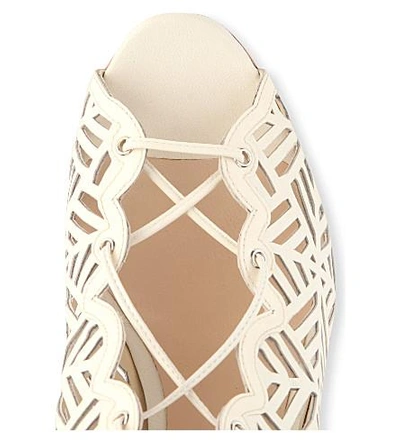 Shop Nicholas Kirkwood Stencil Lace-up Sandals In White