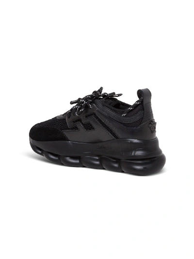 Shop Versace Chain Reaction Panelled Sneakers In Black