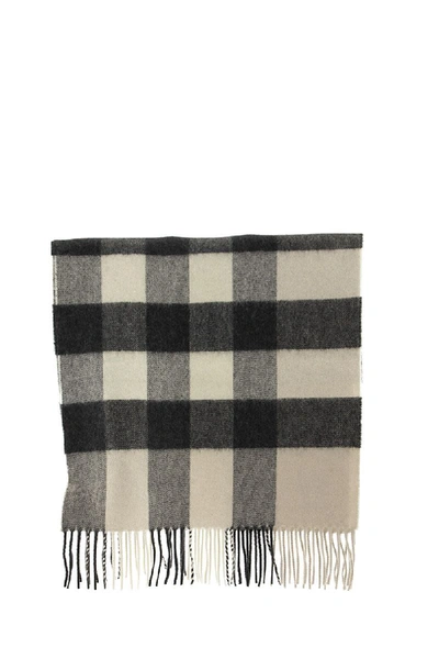 Shop Burberry Check Cashmere Scarf In Stone