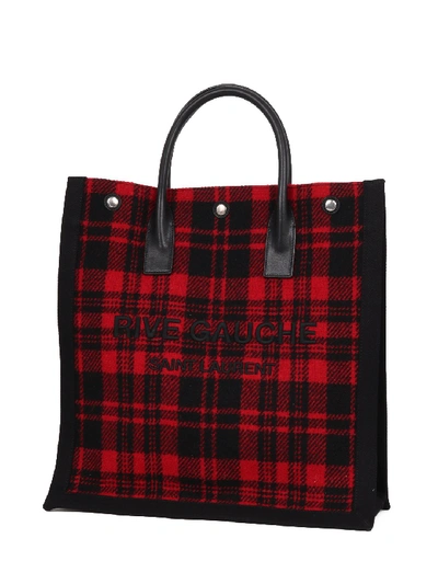 Shop Saint Laurent Checked Rive Gauche In Red