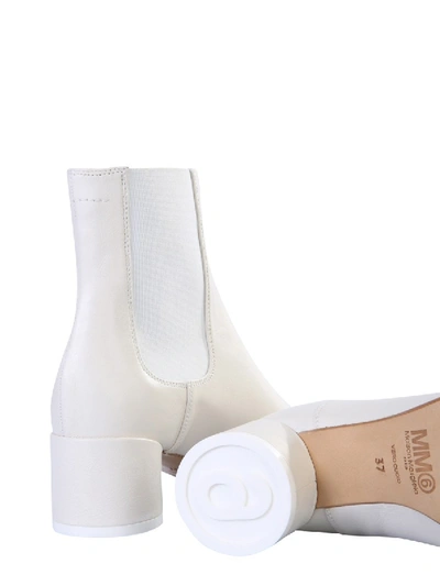 Shop Mm6 Maison Margiela Chelsea Ankle Boots In White